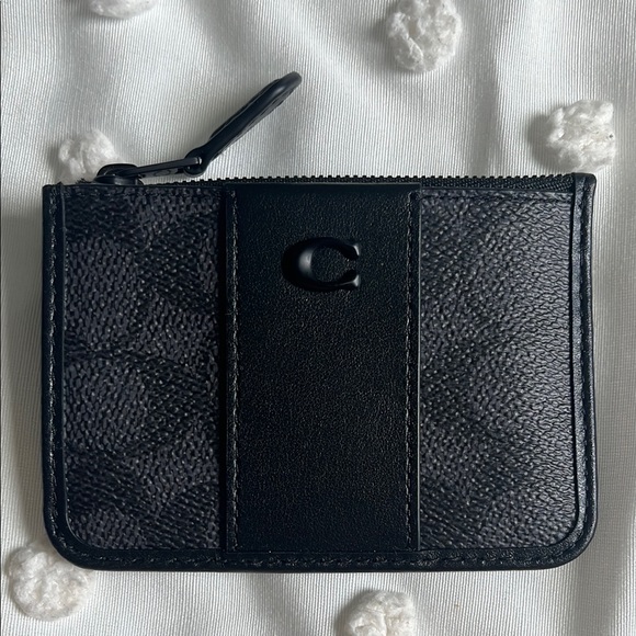 Coach all black mini skinny id keychain - Picture 1 of 3